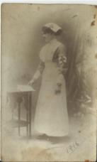 Maggie Falconer, Martinstown, Athboy photographed in Preston as a Nurse in 1916. Courtesy of Mary T Oates (nee Falconer)