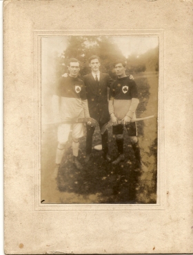 Athboy Hurlers circa 1920s - Paddy Carey, Mick Barrett, James White. Courtesy of Des White.