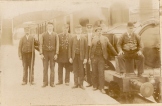 Photograph taken at Athboy Railway station. One of these men is identified as John Kavanagh. Courtesy of David Gilroy